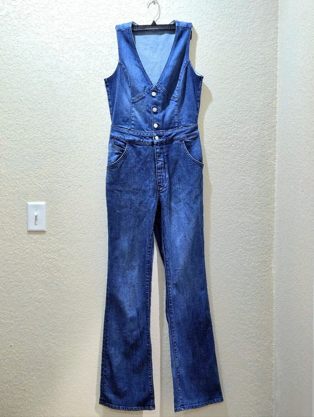 Pilcro "The Vest" Jumpsuit Denim Flare NWOT Size 6
